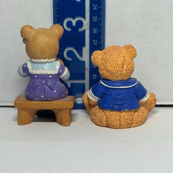 Vintage Bronson Collectibles 90s School Bear Figurines Lot of 2 BC Rare - Picture 3 of 9